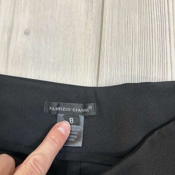 Fabrizio Gianni Size 8 Black Cropped Dress Pants Slight Flare Career 27” Inseam - Picture 4 of 9